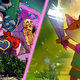 A demon from Paradise Killer stands next to a fox from Tunic.